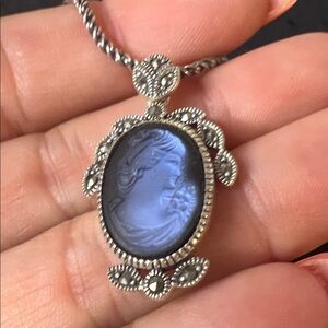 925 STERLING Silver Cameo Pendant Necklace